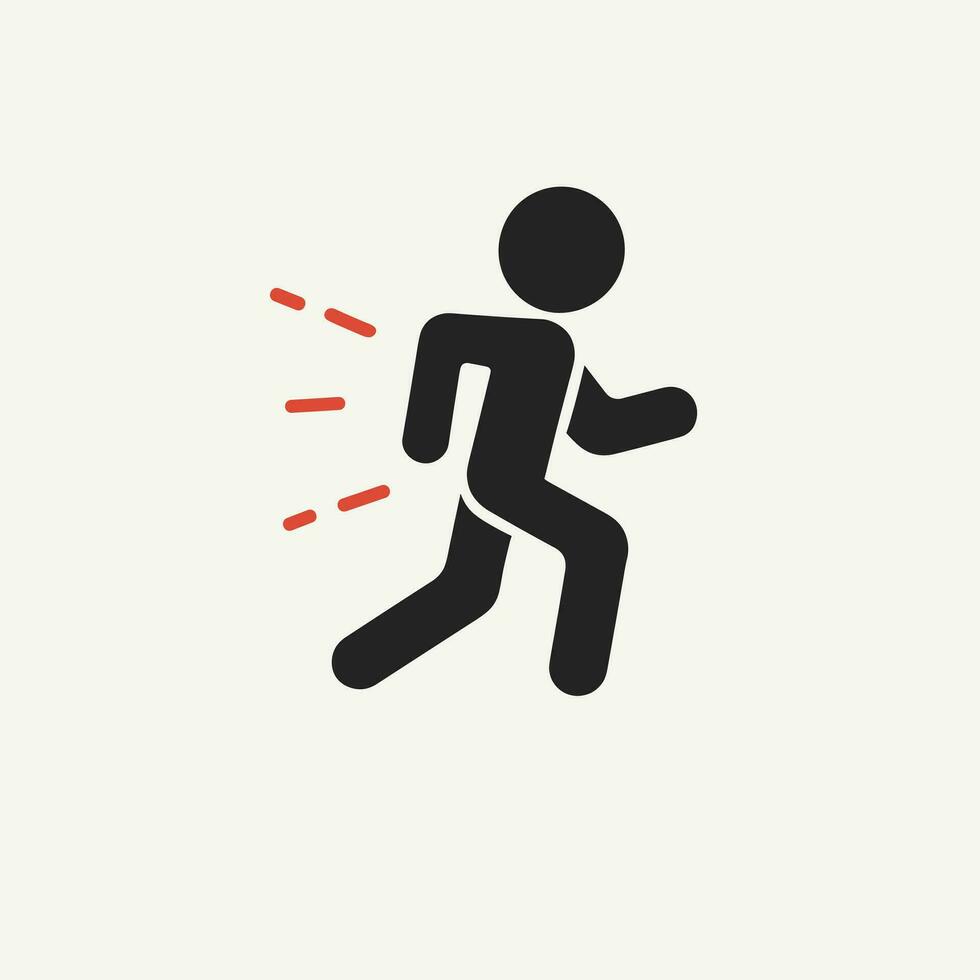 a man running with a red light on his back vector