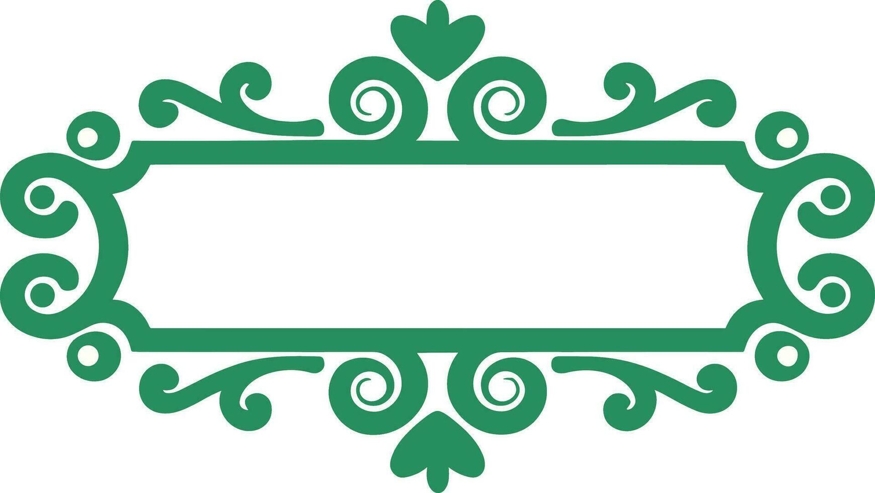 a green frame with a scroll pattern vector