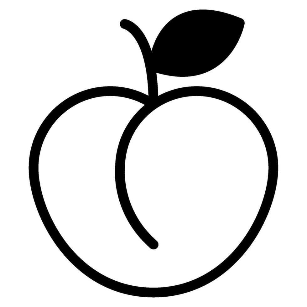 Peach icon illustration for web, app, infographic, etc vector