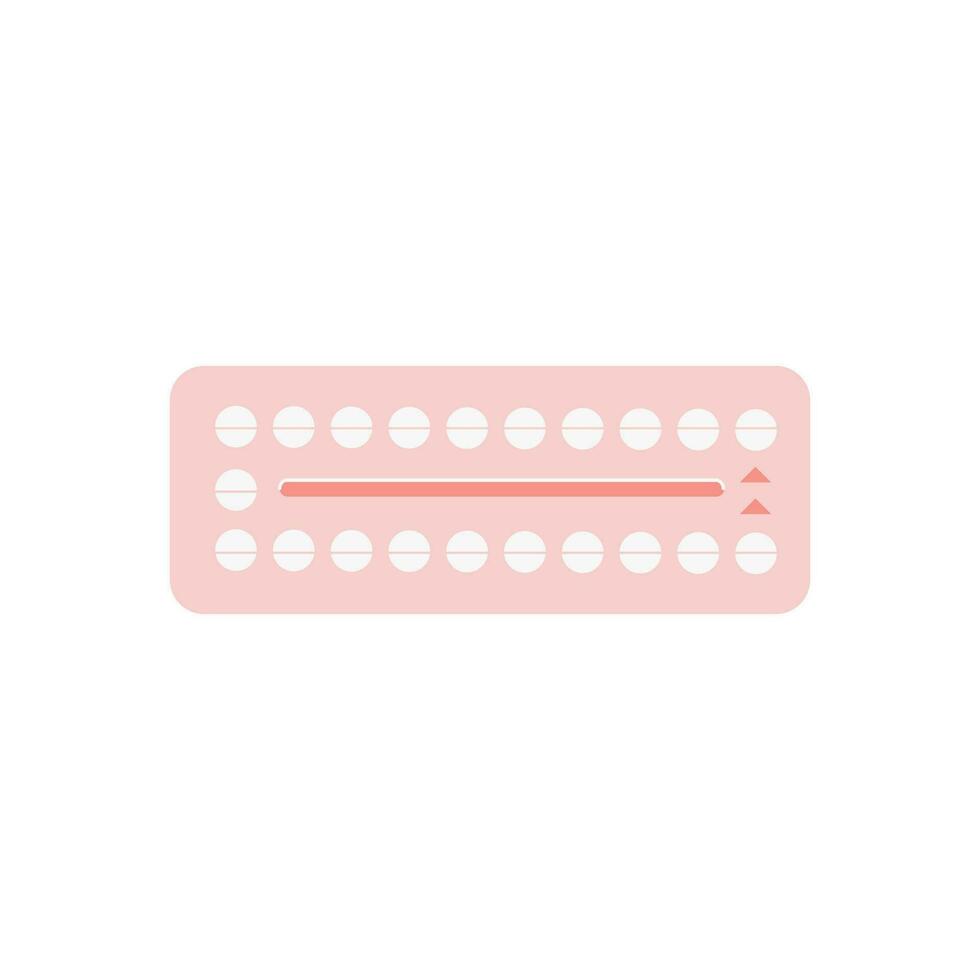 WebWomen contraceptive hormonal birth control medication colored flat style icon. Female oral contraception pills blister. Safe sex vector element.