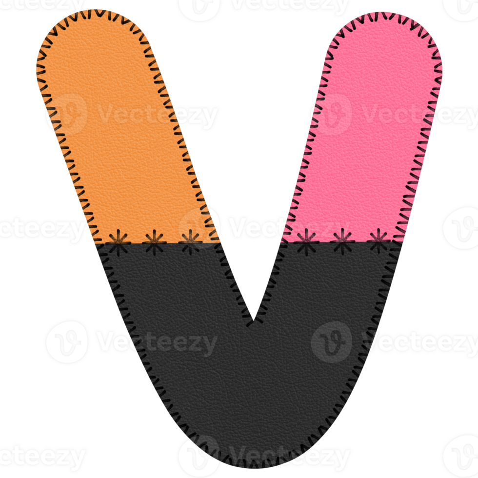 Fabric Alphabet Letter V png