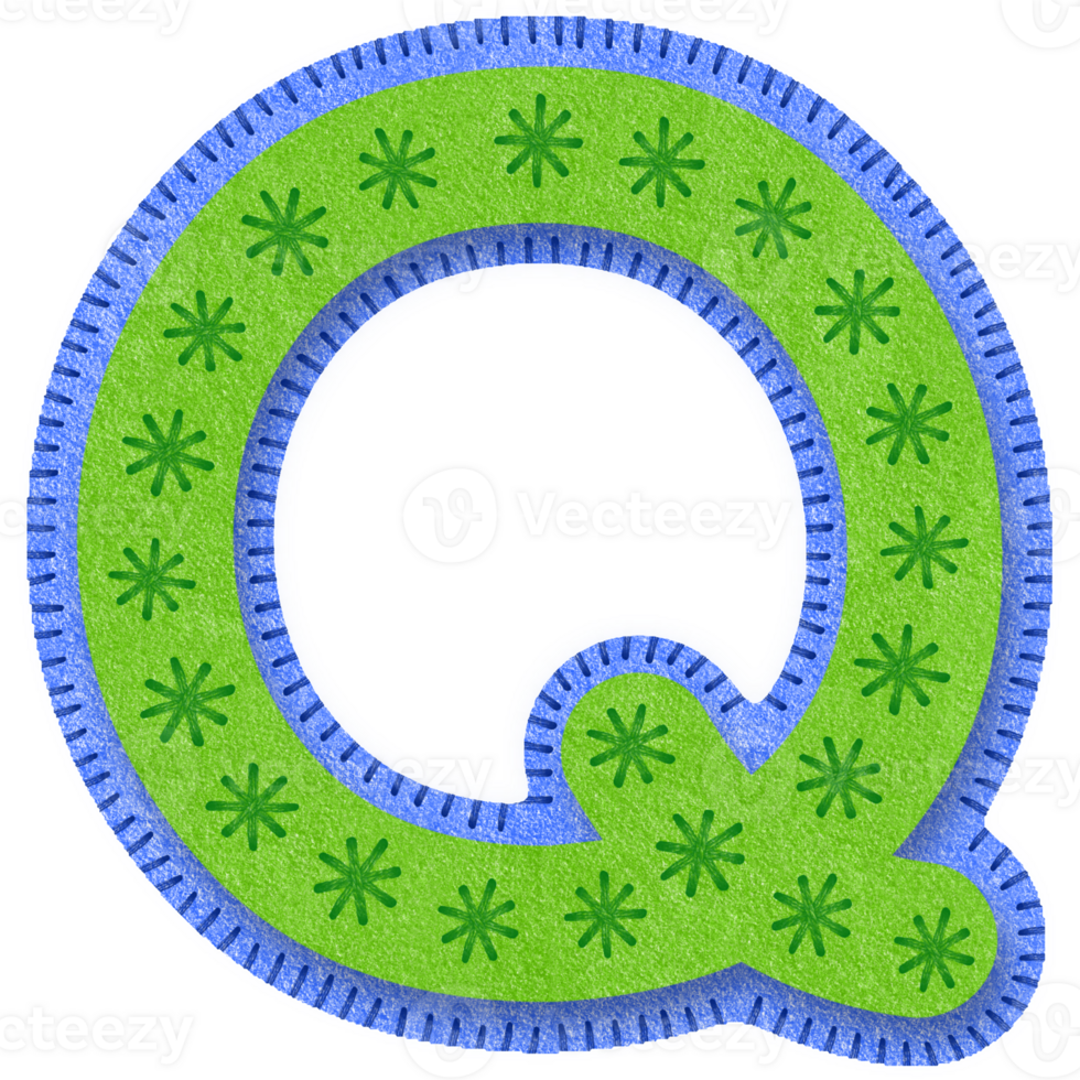Fabric Alphabet Letter q png