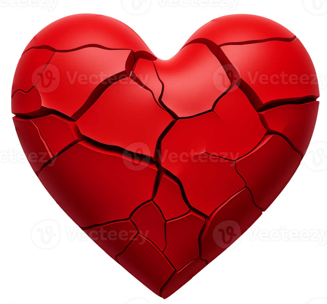AI generated Hearts of different shapes, Valentine's day on a transparent background png