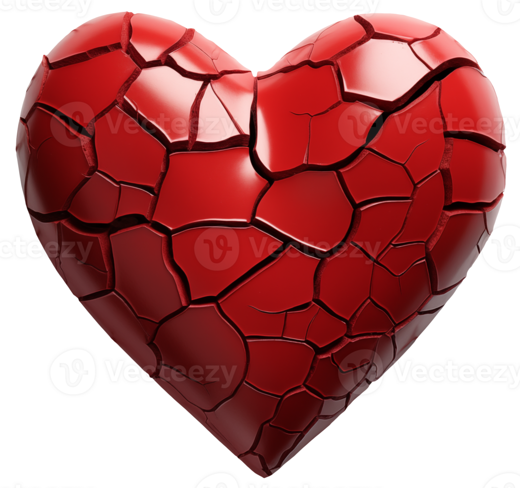 AI generated Hearts of different shapes, Valentine's day on a transparent background png