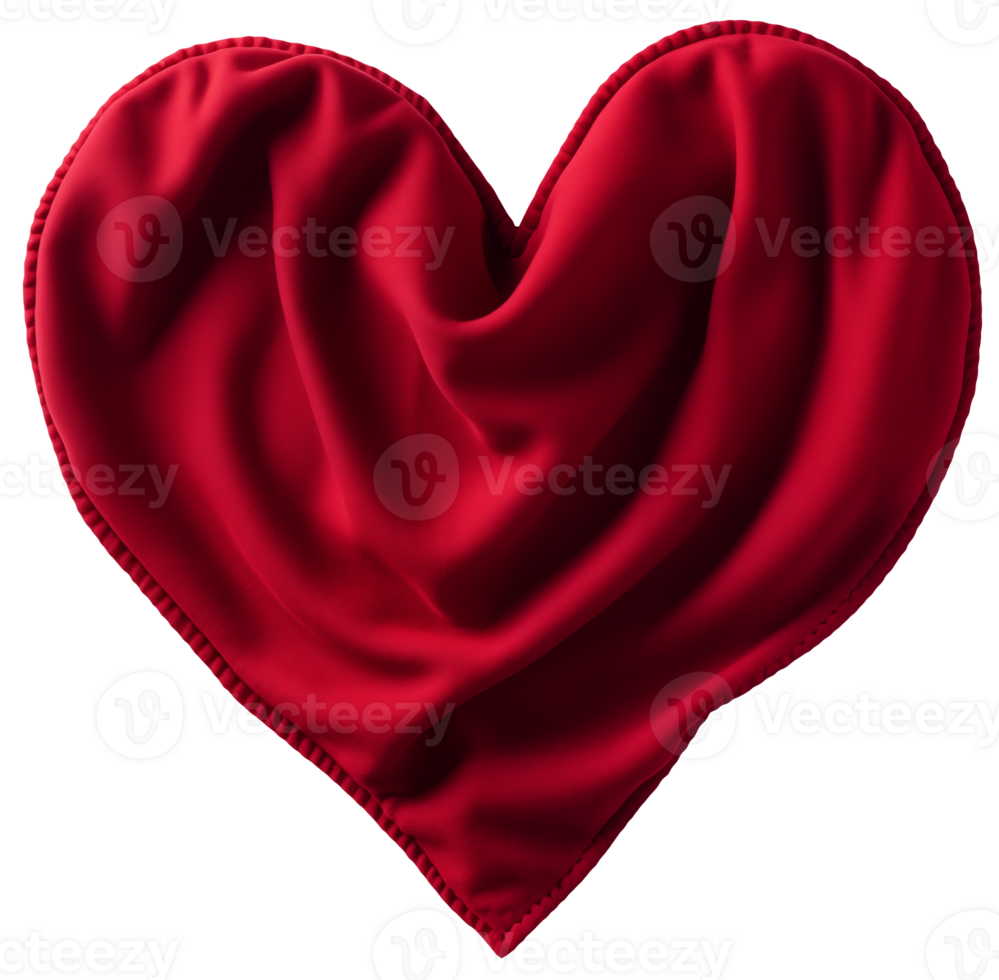 AI generated Cloth Hearts of different shapes, Valentine's day on a transparent background png