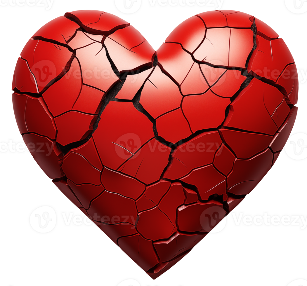 AI generated Hearts of different shapes, Valentine's day on a transparent background png