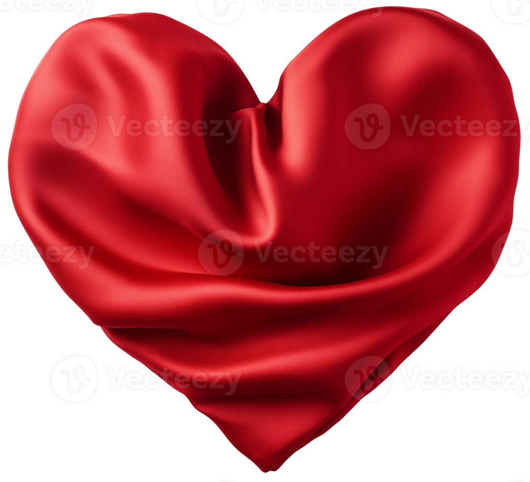 AI generated Cloth Hearts of different shapes, Valentine's day on a transparent background png