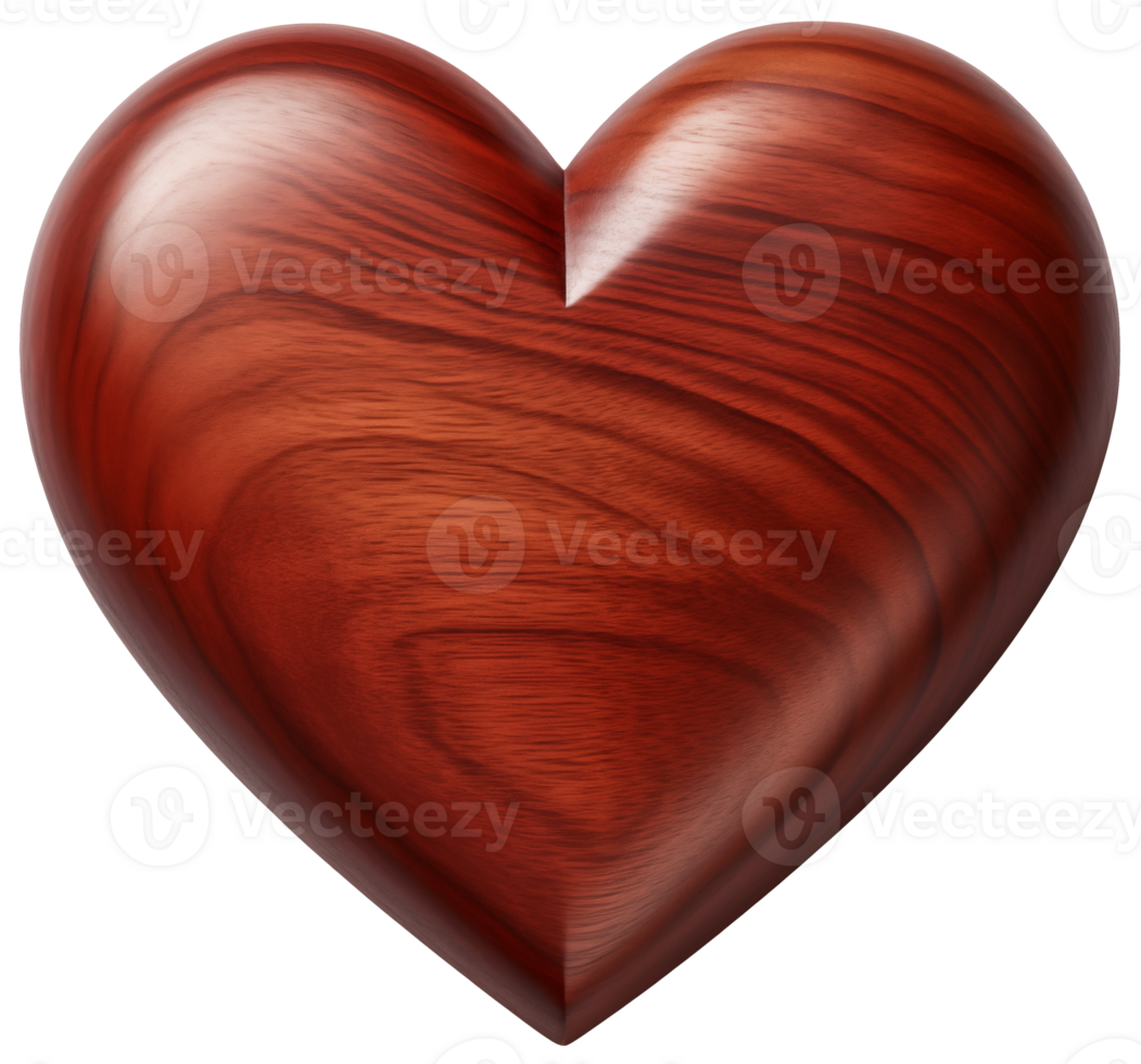 AI generated Wood Hearts of different shapes, Valentine's day on a transparent background png