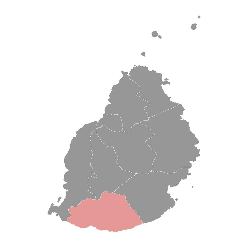 Savanne district map, administrative division of Mauritius. Vector illustration.