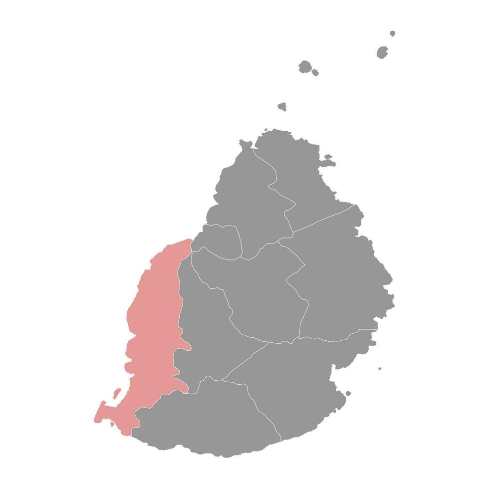 riviere negro distrito mapa, administrativo división de mauricio vector ilustración.