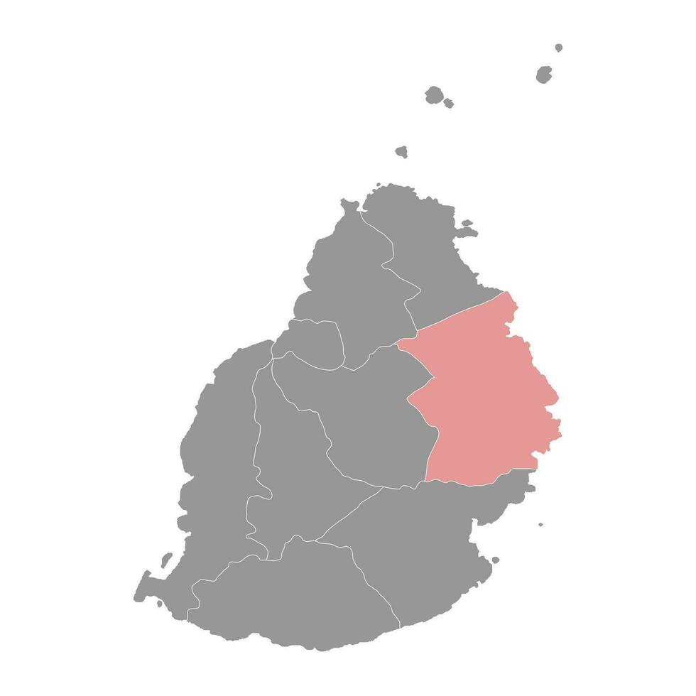 Flacq district map, administrative division of Mauritius. Vector illustration.