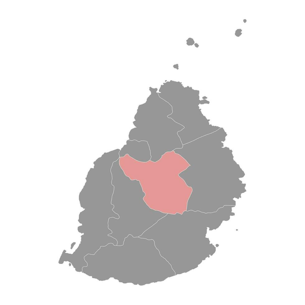 Moka district map, administrative division of Mauritius. Vector illustration.