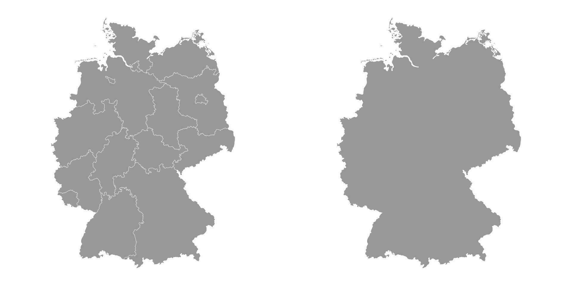 Alemania gris mapa con regiones. vector ilustración.