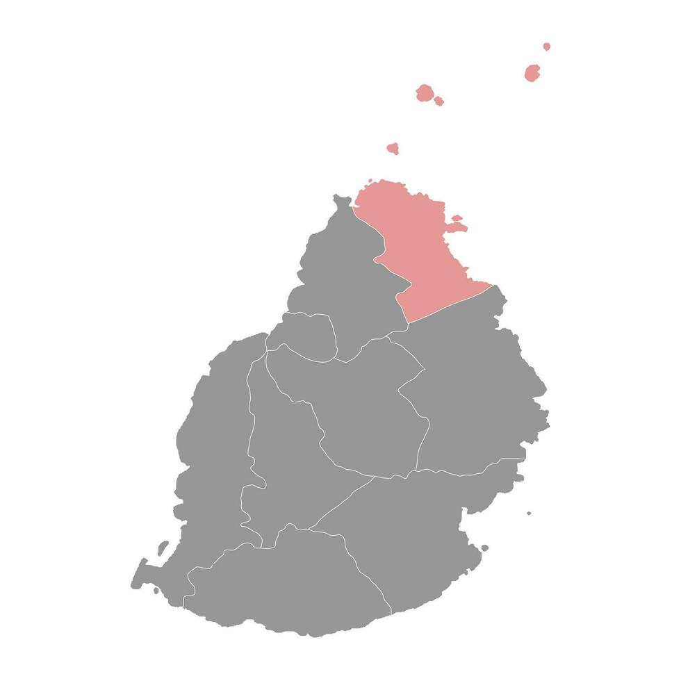 riviere du rempart distrito mapa, administrativo división de mauricio vector ilustración.