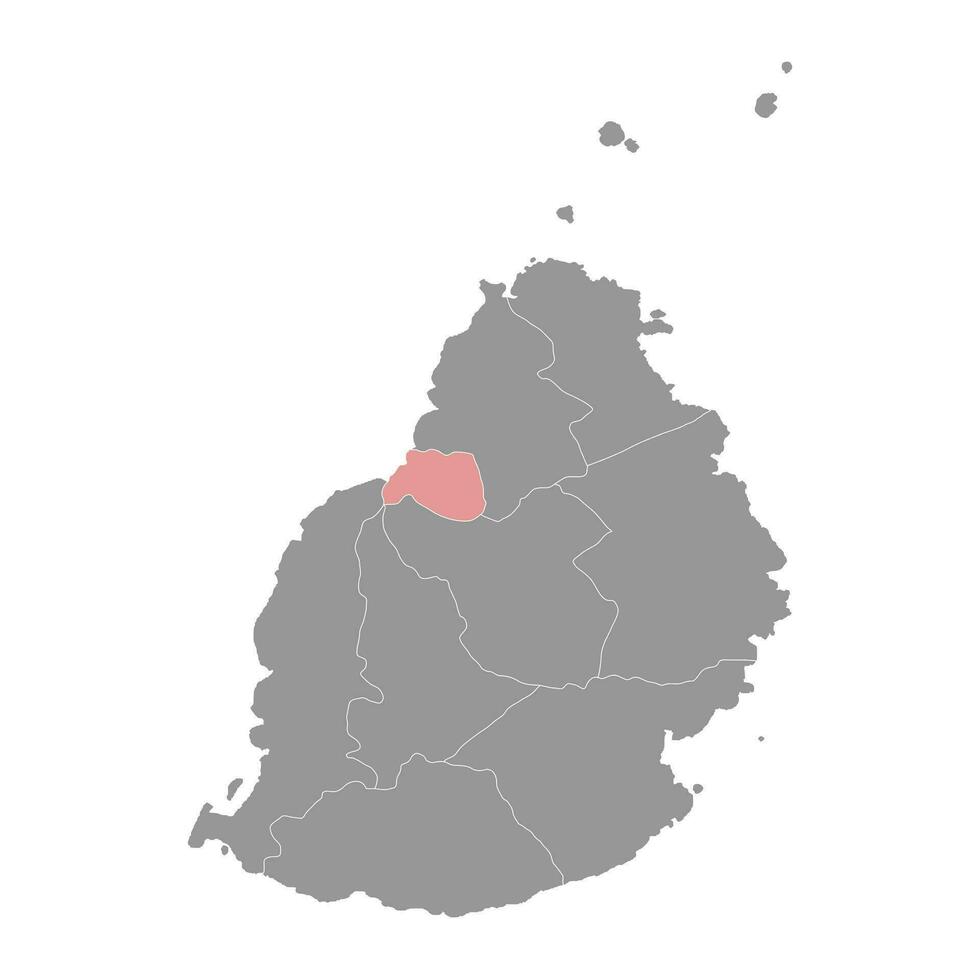 Puerto Luis distrito mapa, administrativo división de mauricio vector ilustración.