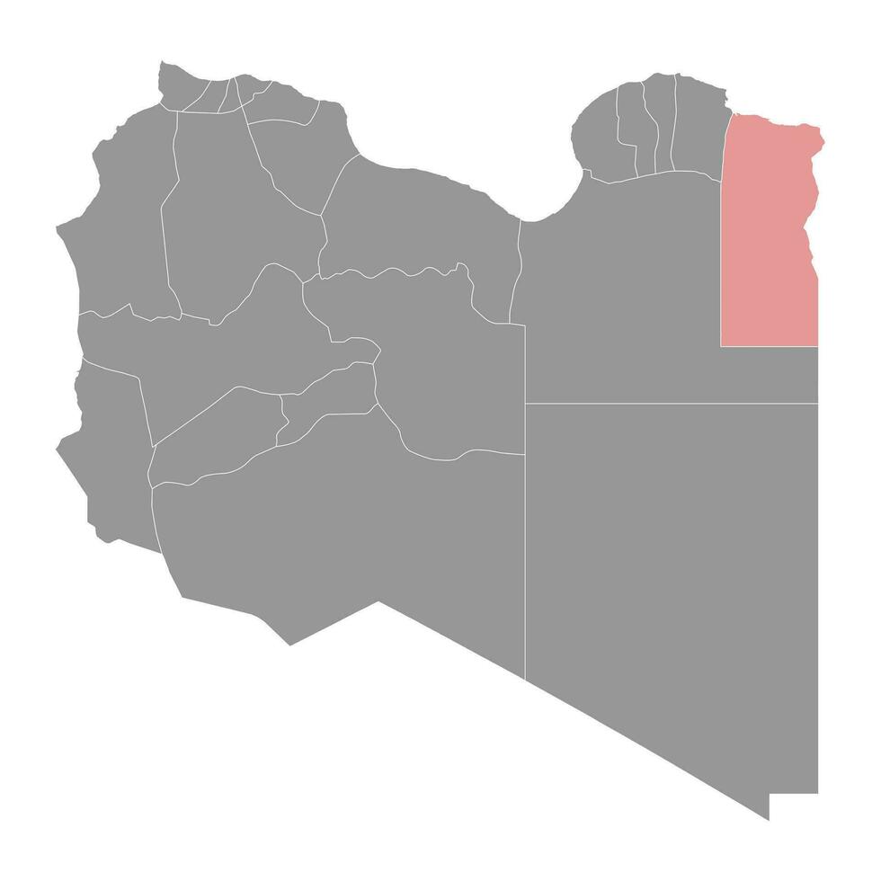 Butnan district map, administrative division of Libya. Vector illustration.