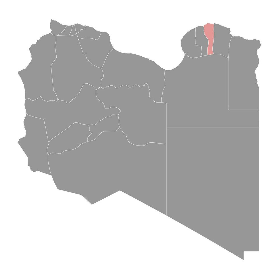 Jabal al Akhdar district map, administrative division of Libya. Vector illustration.