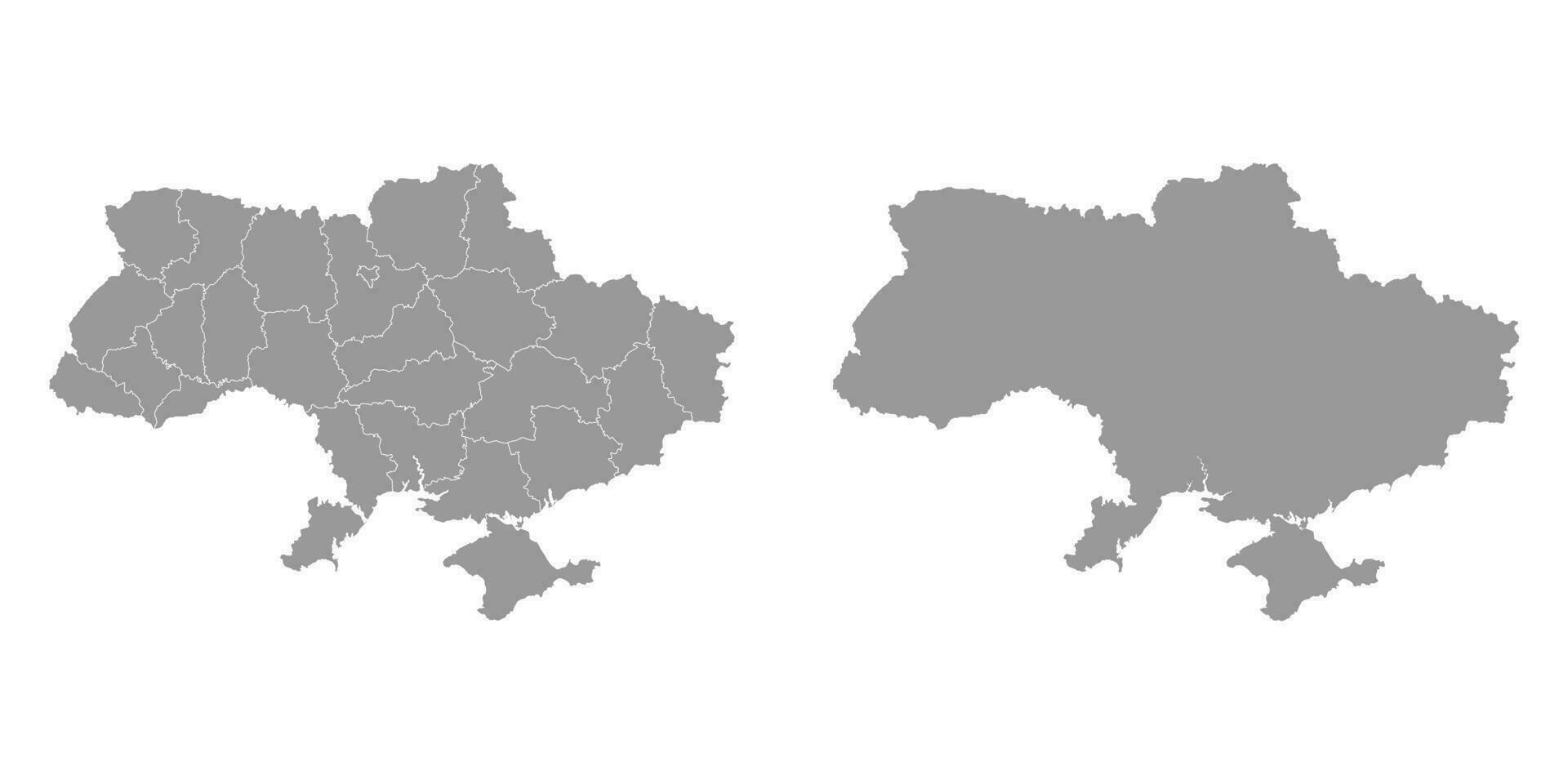 Ukraine gray map with provinces. Vector illustration.