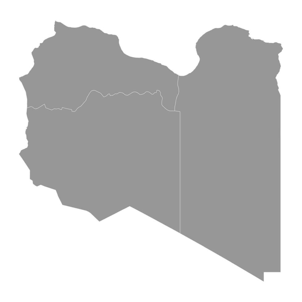 Libya map with Provinces. Vector illustration.