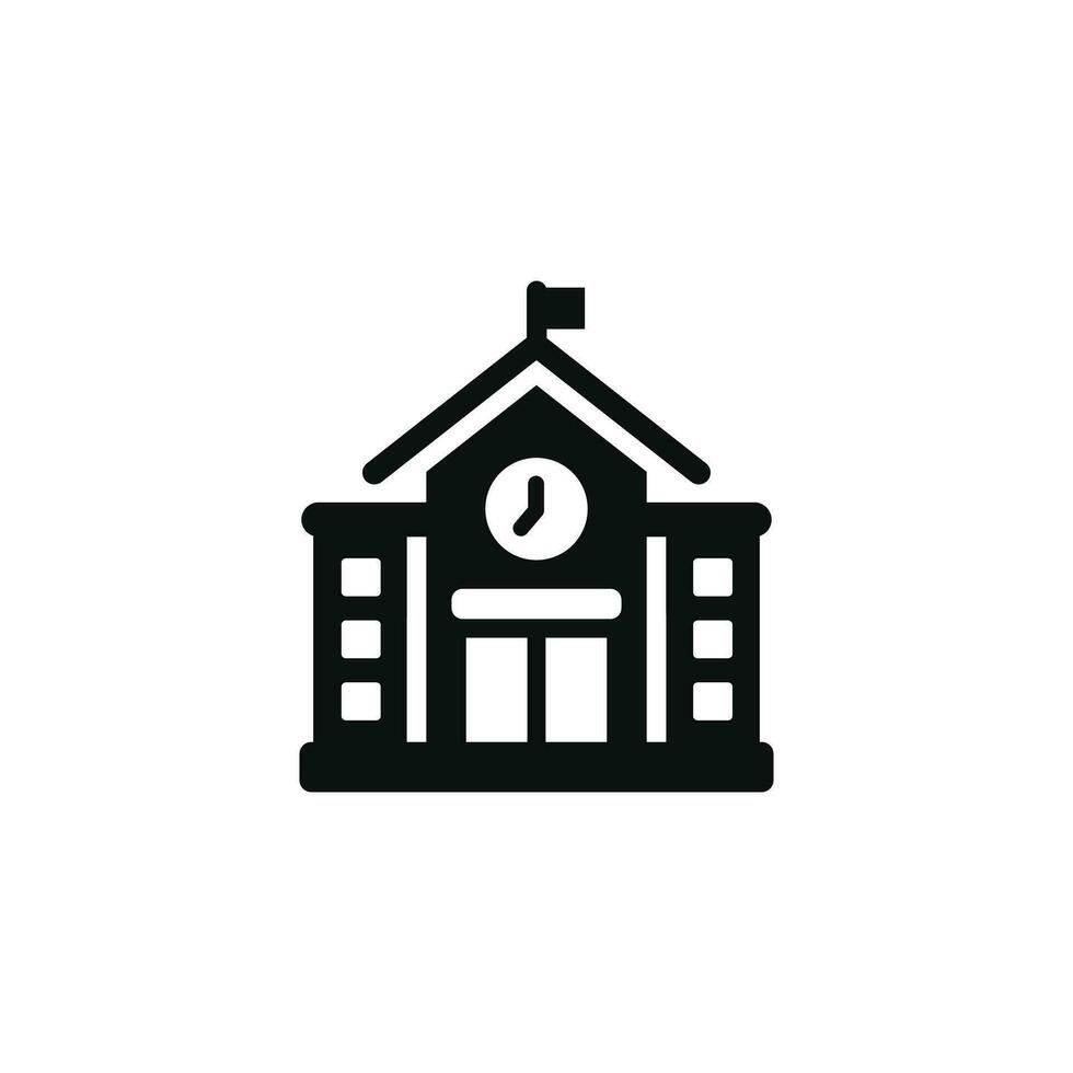 School building icon isolated on white background vector