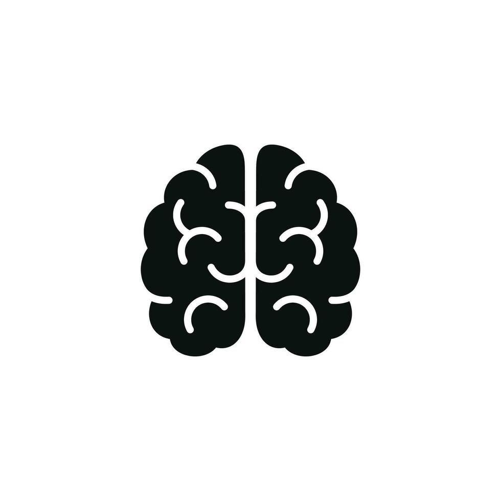 Brain icon isolated on white background vector