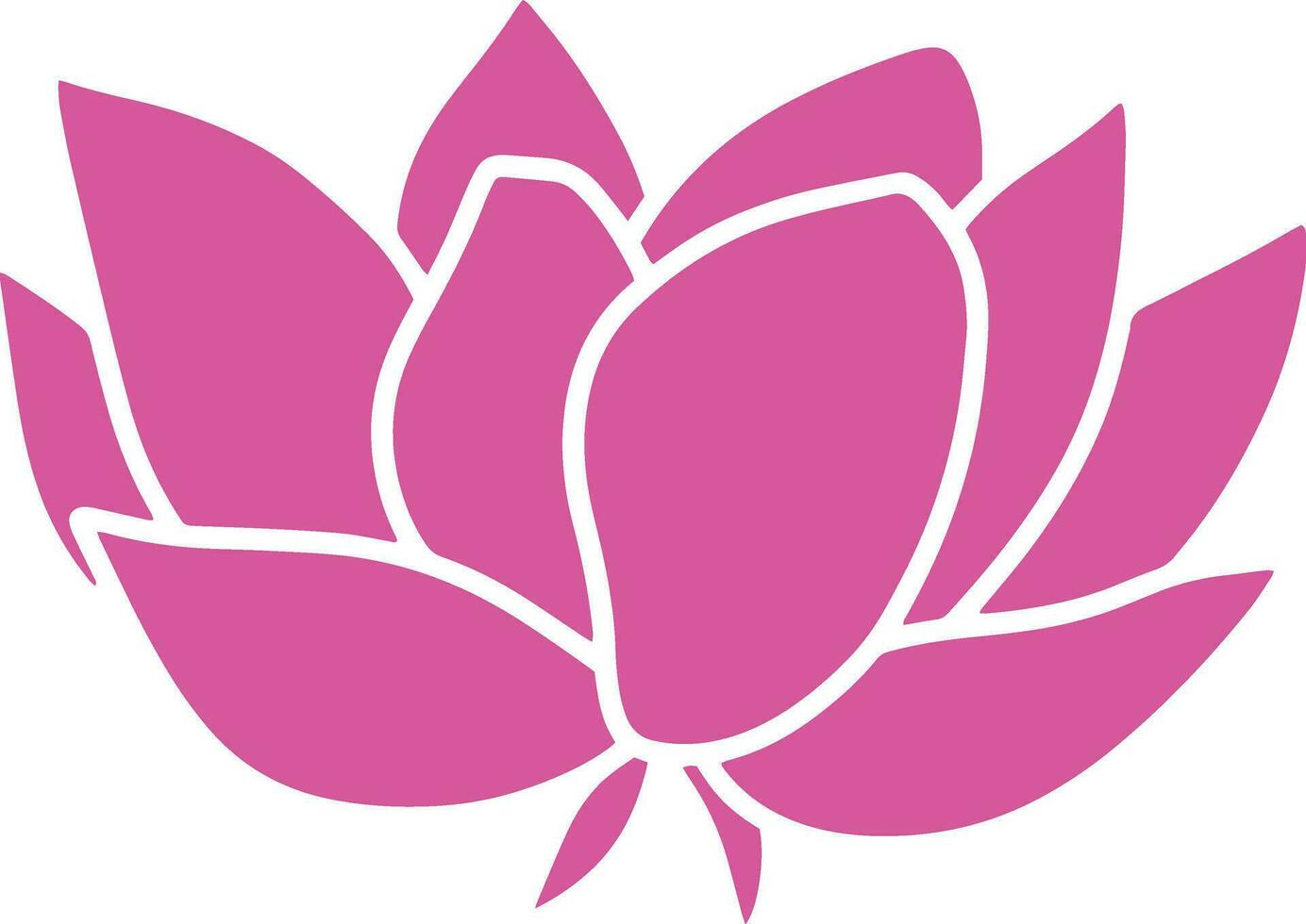 Lotus flower doodle icon Stencil vector