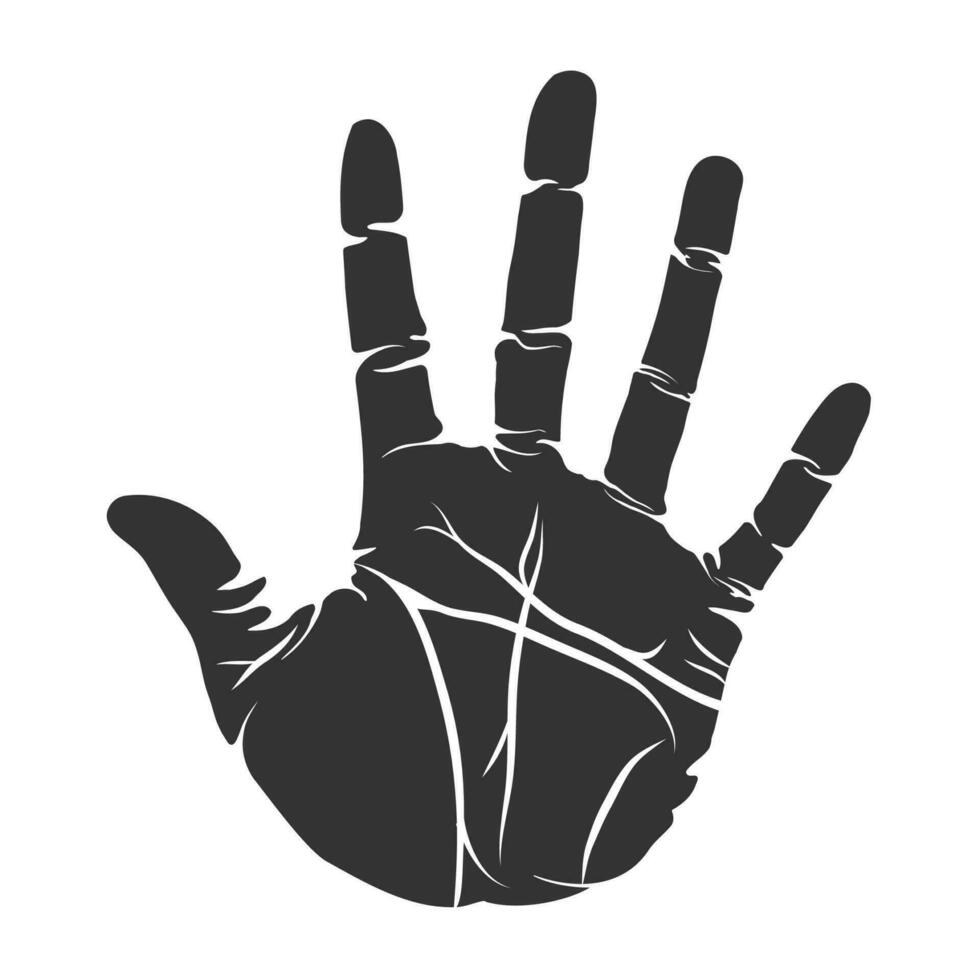 huella de la mano aislado en blanco fondo, impresión de mano de humano, exploración el dedos. vector ilustración