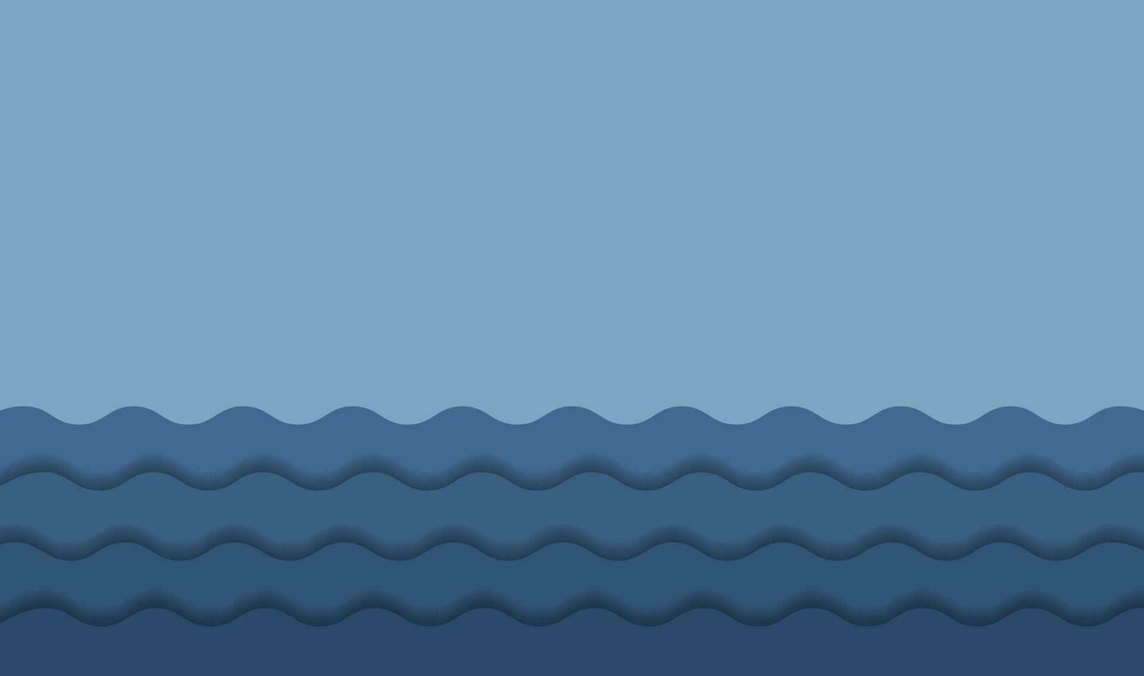 azul resumen antecedentes ola papel capas con soltar oscuridad. moderno vacío agua bandera espacio para texto. 3d papel cortar capas. vector ilustración mar fondo modelo.