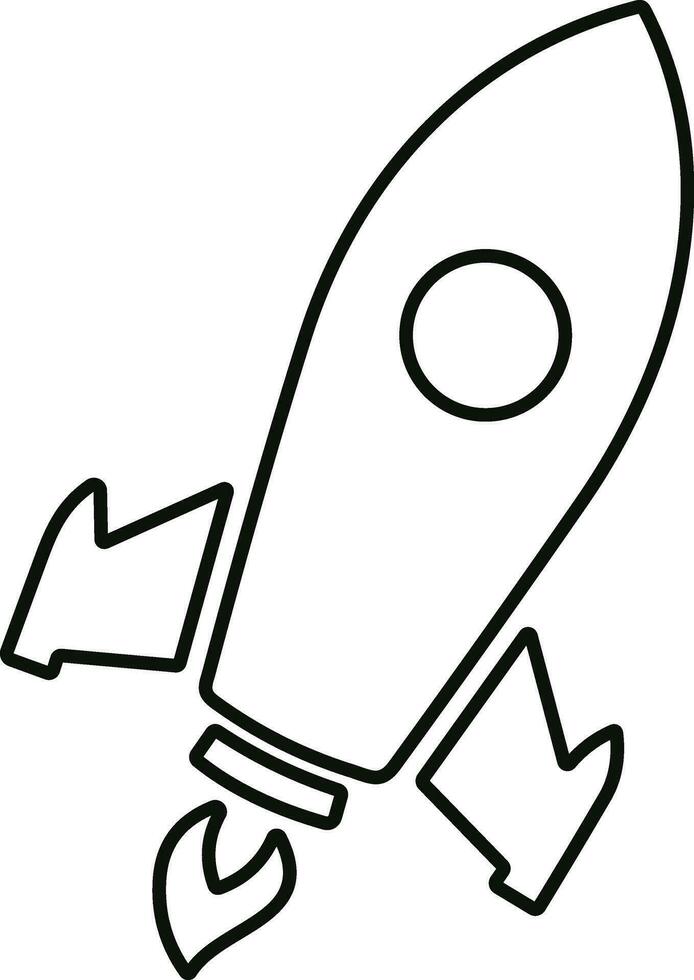 Spacecraft Rocket icon. Space ship launch icon. Rocket ship launch concept. Space rocket launch with fire. Rocket simple icon line style stock vector. vector