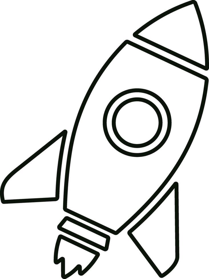 Spacecraft Rocket icon. Space ship launch icon. Rocket ship launch concept. Space rocket launch with fire. Rocket simple icon line style stock vector. vector