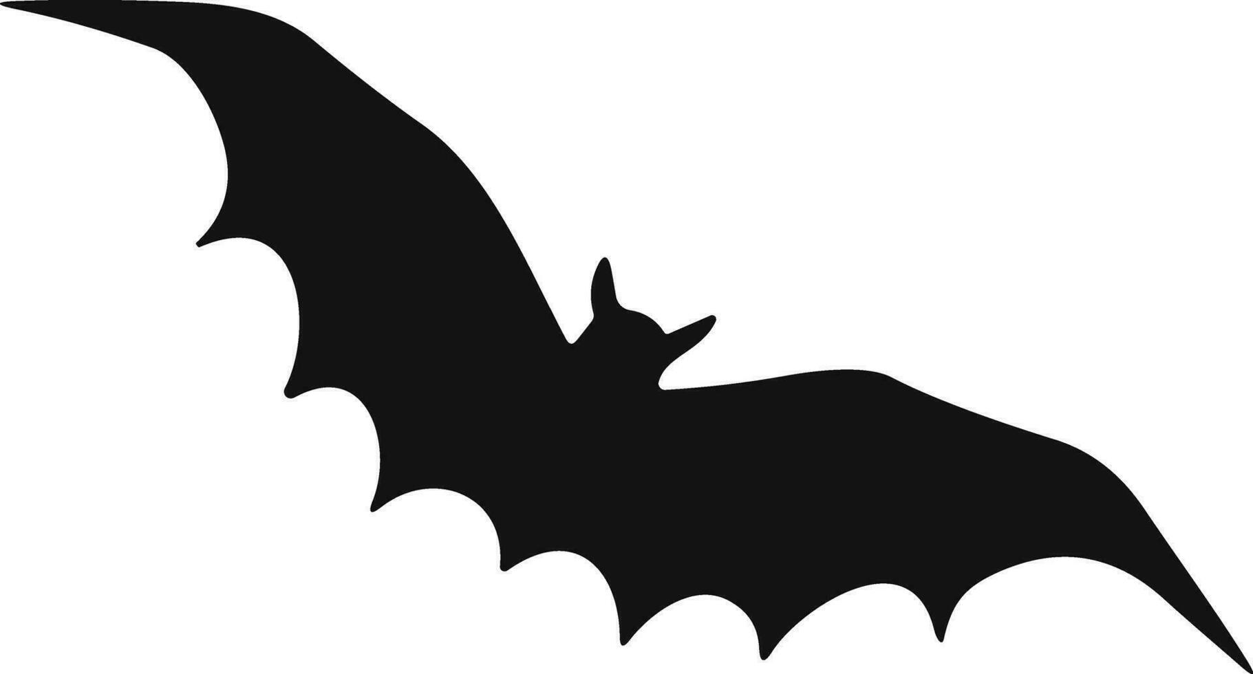 Bat horror flat. Sticker with black mouse for Halloween decoration. Simple icon with animal. Silhouette of flying bat vector