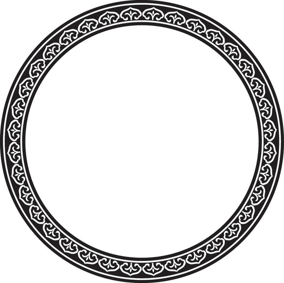 .Vector monochrome black round Chinese ornament. Frame, border, circle, ring of Asian peoples of the East vector