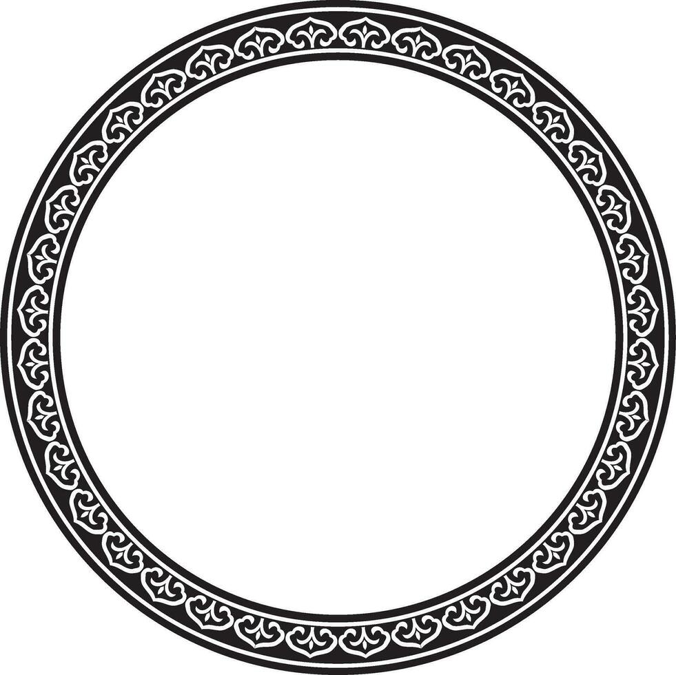 .Vector monochrome black round Chinese ornament. Frame, border, circle, ring of Asian peoples of the East vector