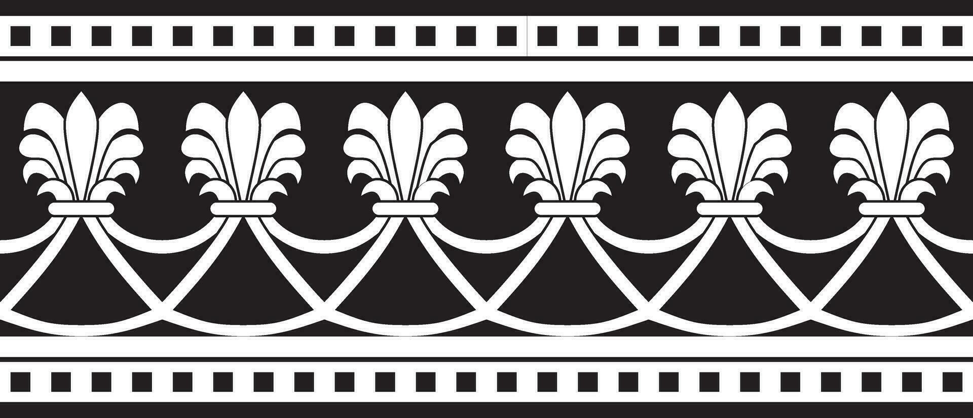 vector interminable negro monocromo nacional persa ornamento. sin costura marco, frontera étnico modelo de iraní civilización