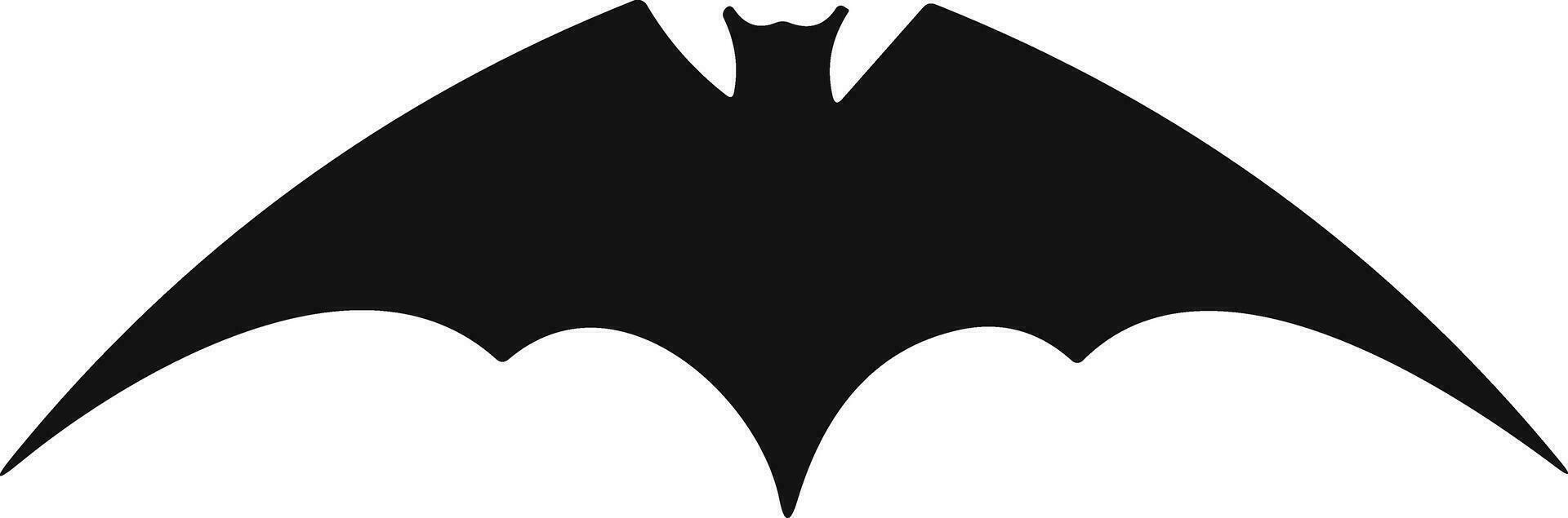 Bat horror flat. Sticker with black mouse for Halloween decoration. Simple icon with animal. Silhouette of flying bat vector
