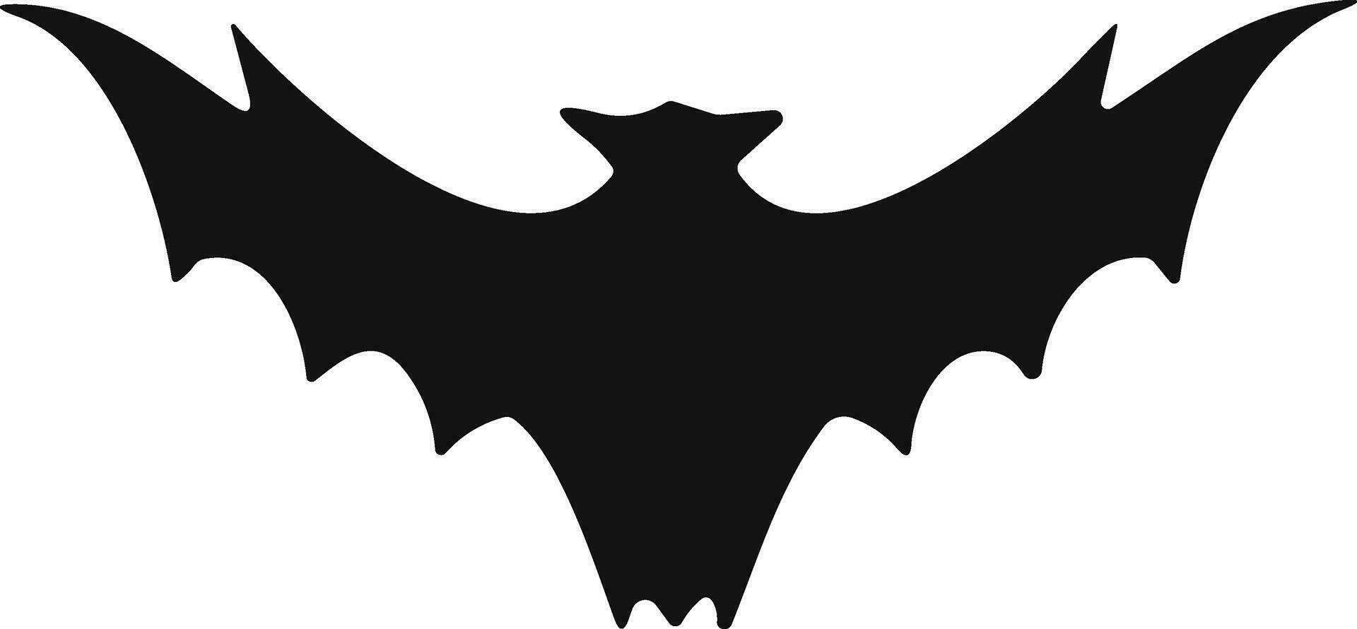Bat horror flat. Sticker with black mouse for Halloween decoration. Simple icon with animal. Silhouette of flying bat vector