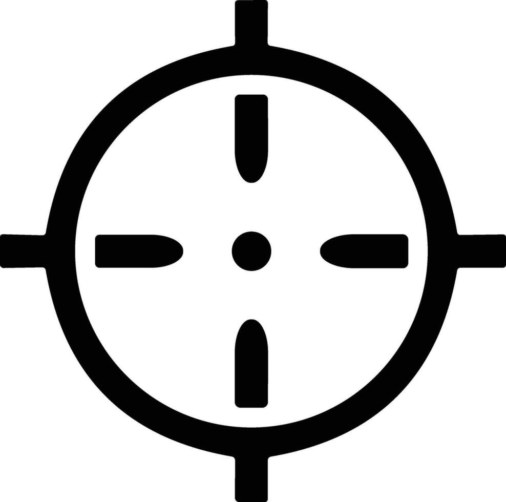 Target and destination. Target and aim, targeting and aiming. Crosshair, gun sight vector icon. Bullseye, black target or aim symbol. Military rifle scope, shooting mark