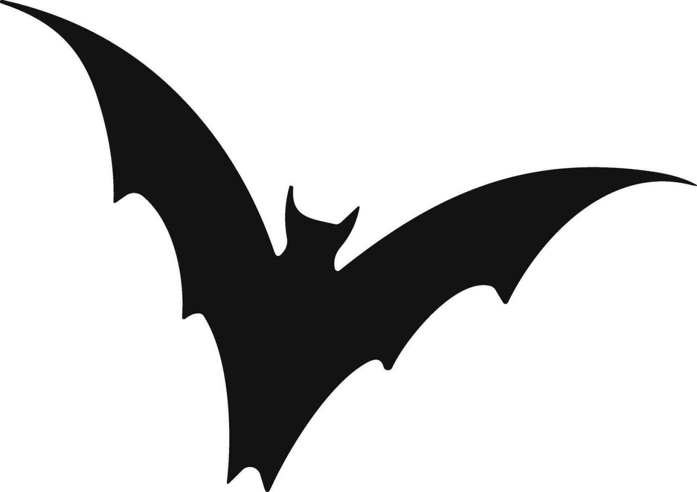 Bat horror flat. Sticker with black mouse for Halloween decoration. Simple icon with animal. Silhouette of flying bat vector