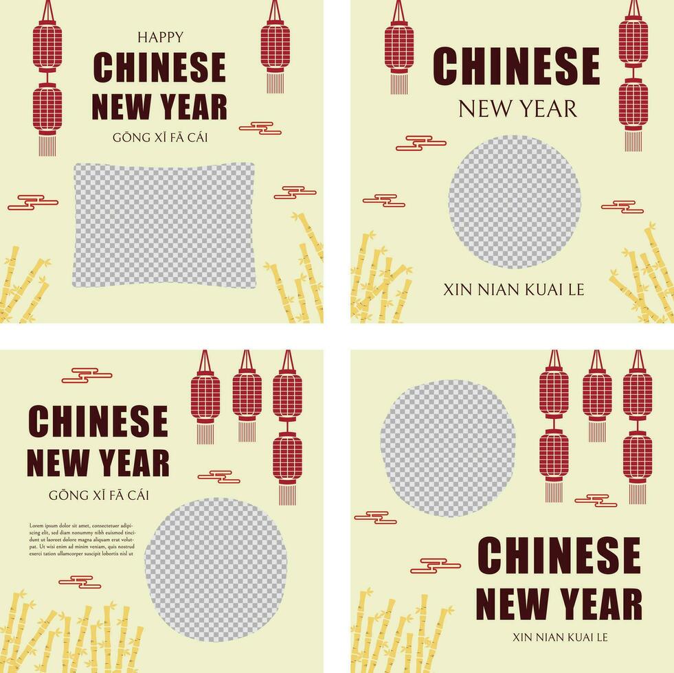 Oriental banner set for social media vector