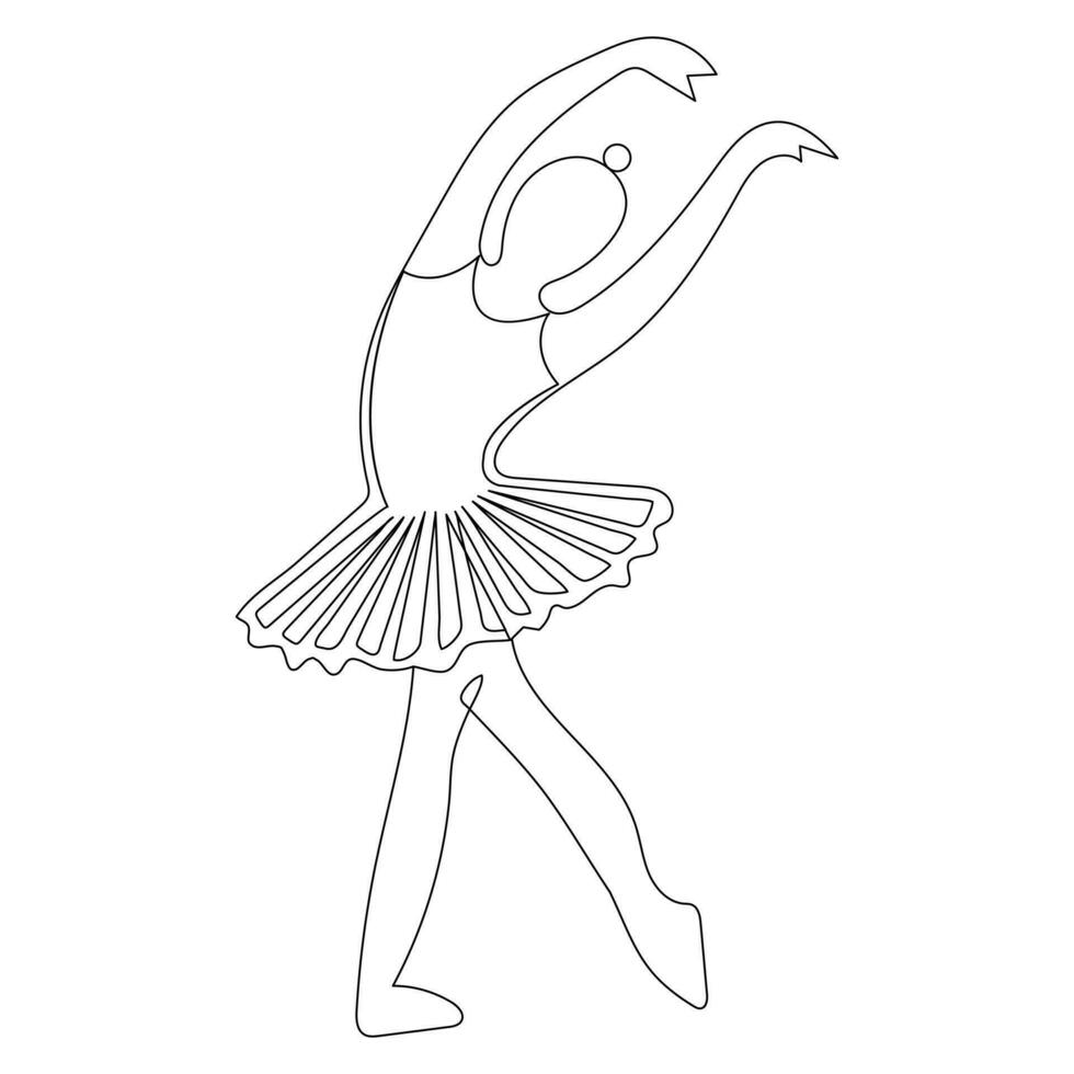 ballet danza ópera casa ilustración contorno vector continuo soltero línea dibujo de agraciado mujer