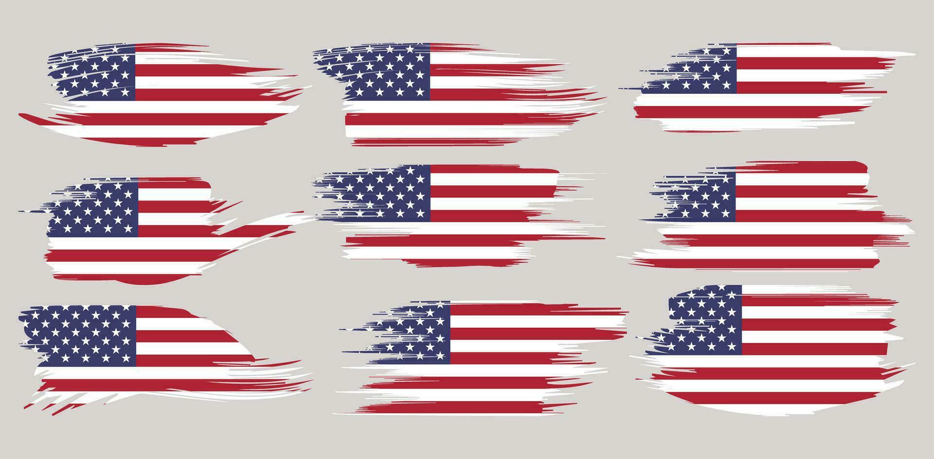 American Flag Silhouette, grunge USA flag set vector, grunge, flag, silhouette, independence, July, 4th of July, 4th July, flag silhouette vector