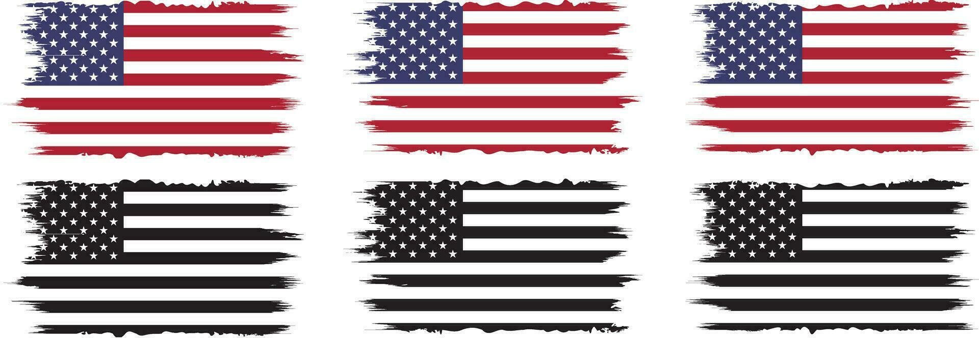 americano bandera silueta, grunge Estados Unidos bandera conjunto vector, grunge, bandera, silueta, independencia, julio, 4to de julio, 4to julio, bandera silueta vector