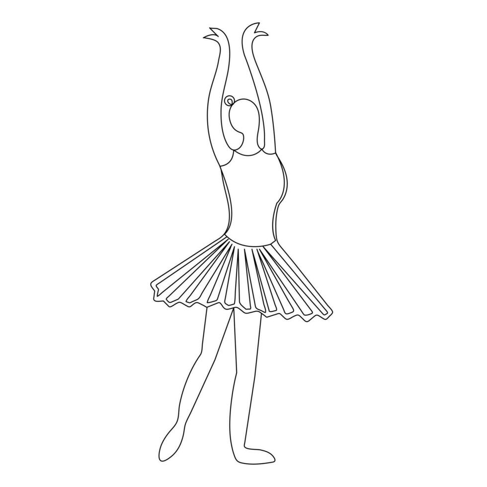 Ballet dance outline vector style continuous one line art drawing of beautiful women in the art