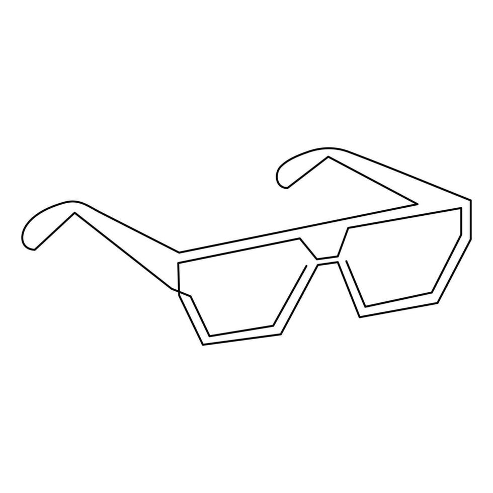 Gafas de sol contorno vector ilustración de frente ver los anteojos continuo soltero línea Arte dibujo