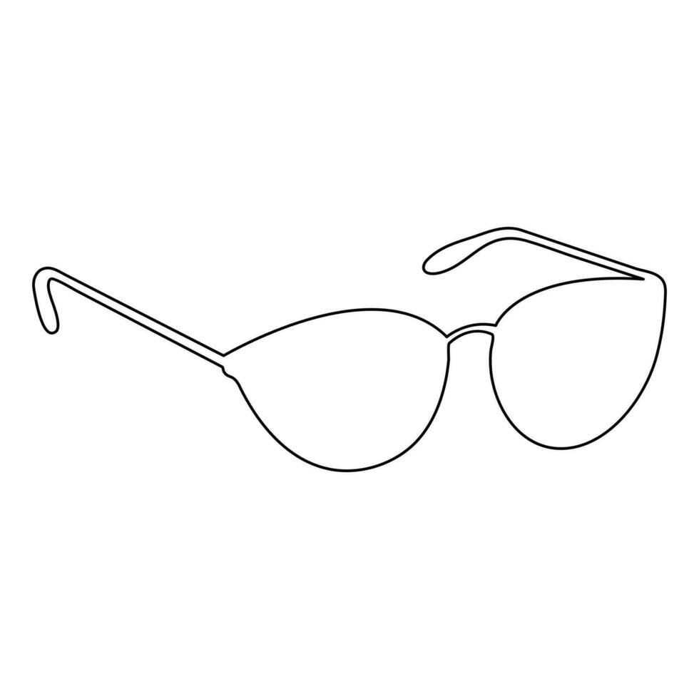 continuo uno línea mano dibujo morden Gafas de sol diseño contorno vector ilustración de minimalista