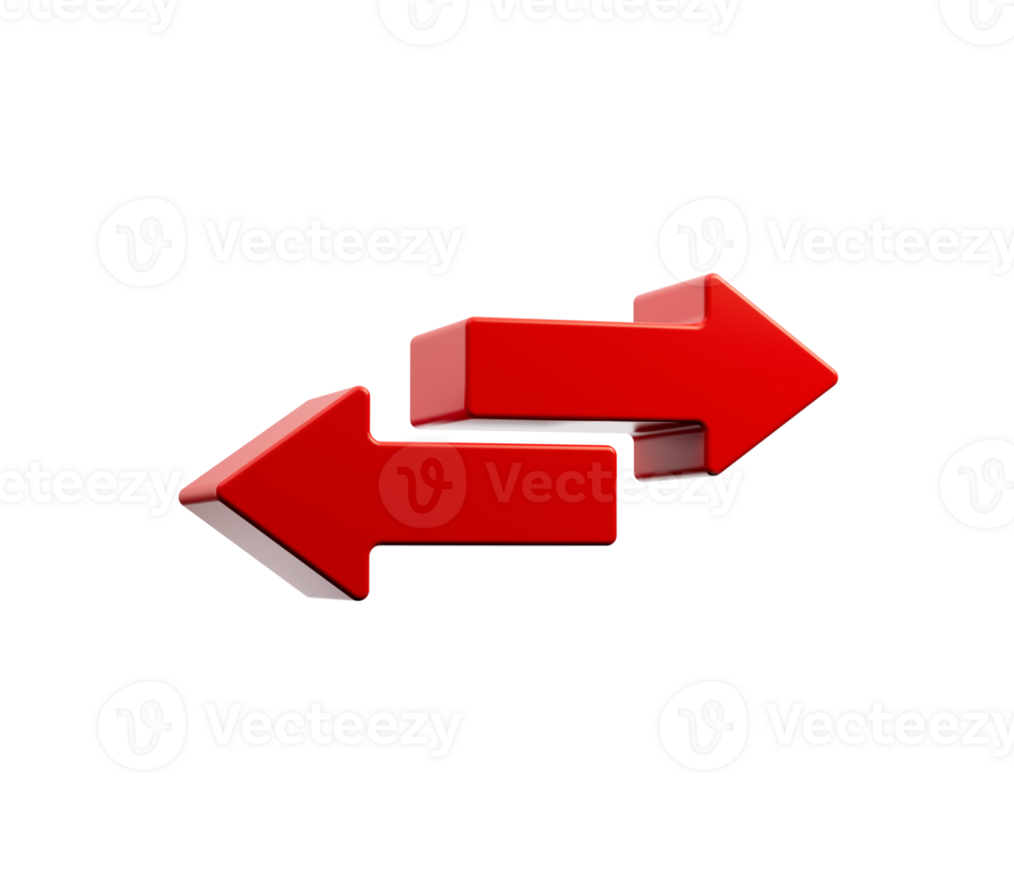 Arrows Exchange Horizontal icon from Primitive Set. 3d illustration png