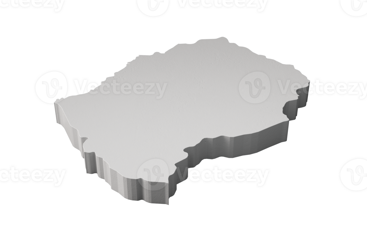 Lesotho 3D map Geography Cartography and topology 3D illustration png
