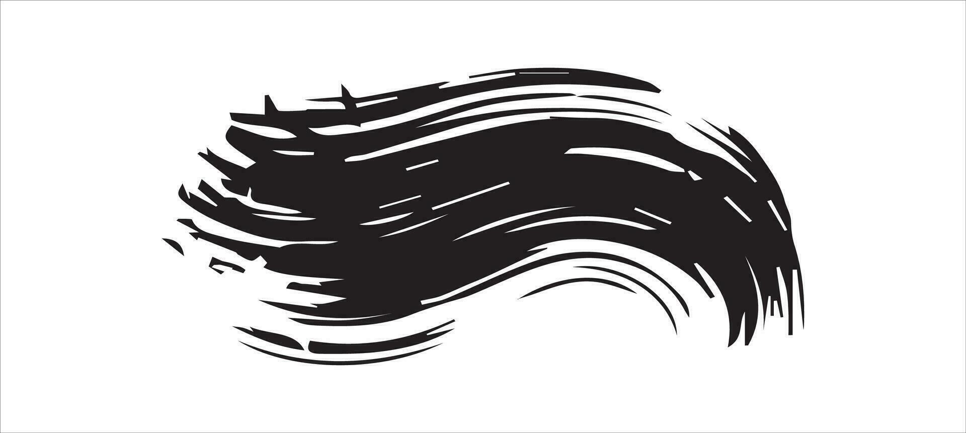 Black paint brush strokes, ink splashes and artistic design elements. Free PNG vector