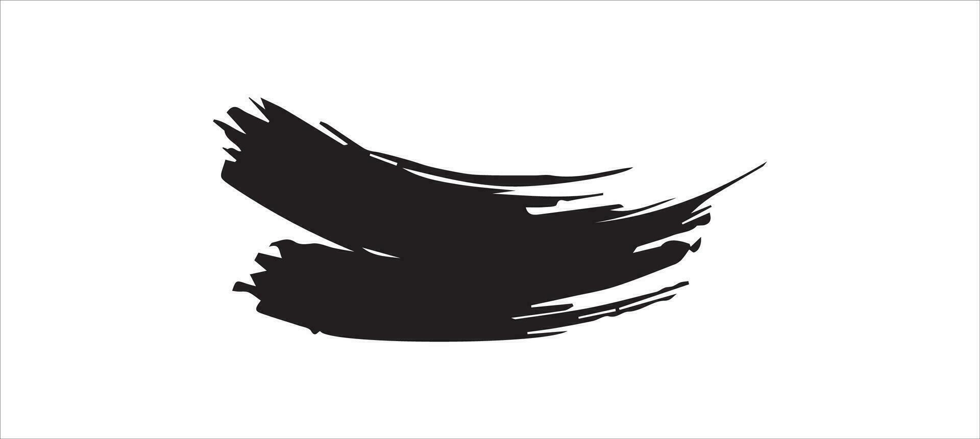 Black paint brush strokes, ink splashes and artistic design elements. Free PNG vector