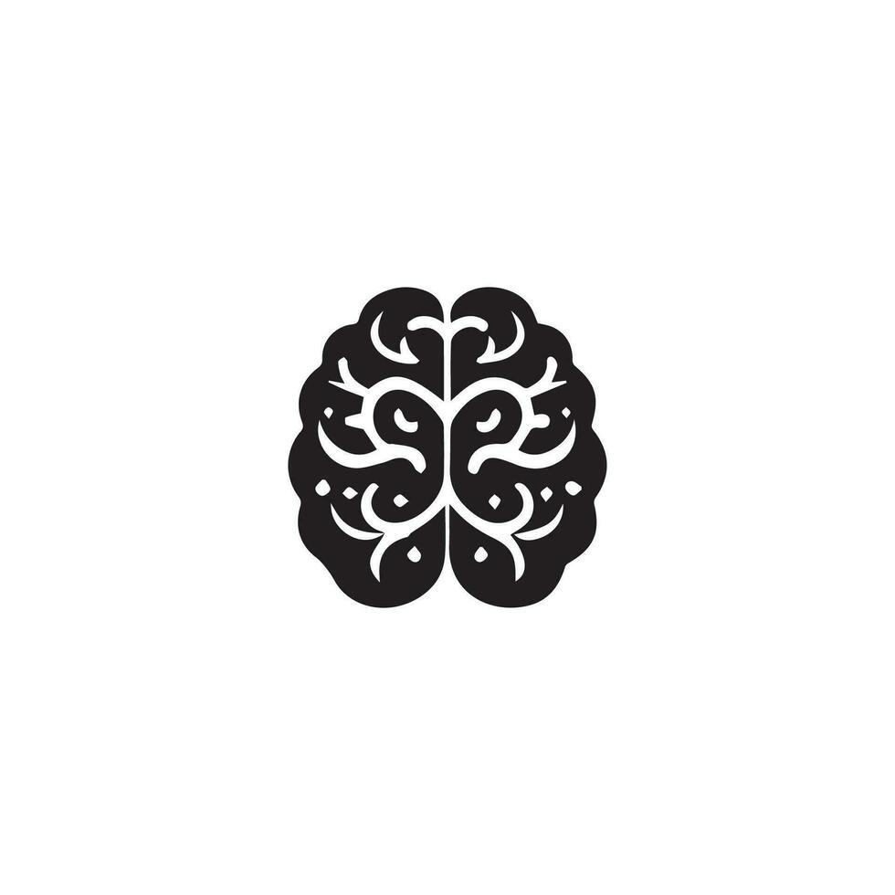 Brain Logo silhouette design vector template. Brainstorm think idea Logotype concept icon.